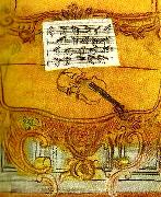raoul dufy konsol med gul fiol painting